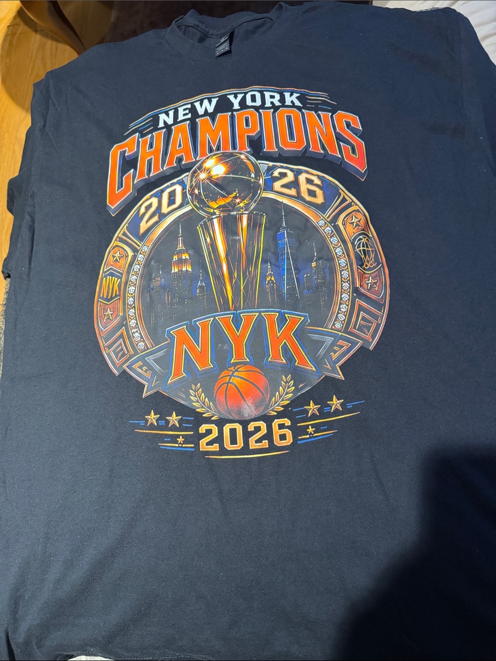 New York Champions 2026 NYK Graphic Tee - Navy with Orange